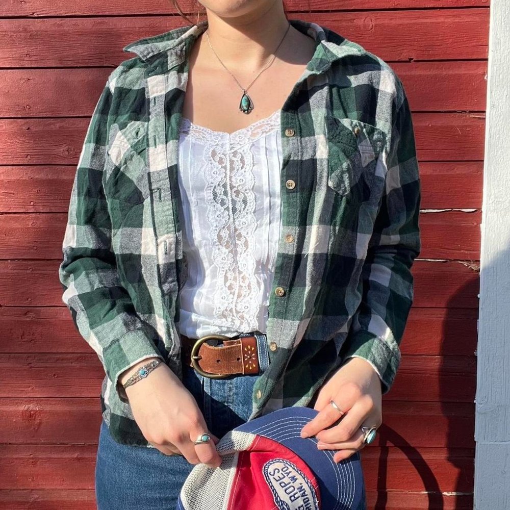 Dark green flannel